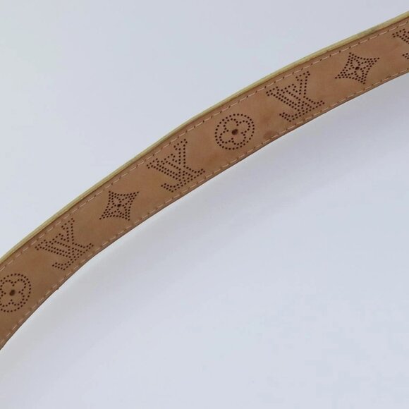 LOUIS VUITTON Monogram Mahina Ceinture Belt Leather Gold M9614W LV Auth bs17576 - Picture 12 of 16